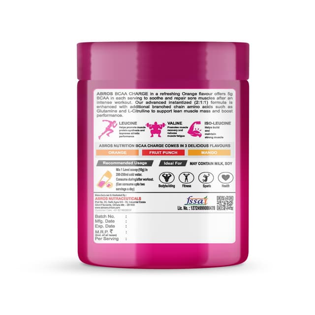 BCAA Charge - Orange Flavour - 250 Gm - Image 3